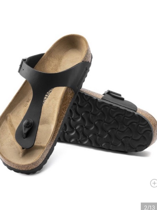 Birkenstock Shoes - Birkenstock Gizeh In Black Birko-Flor